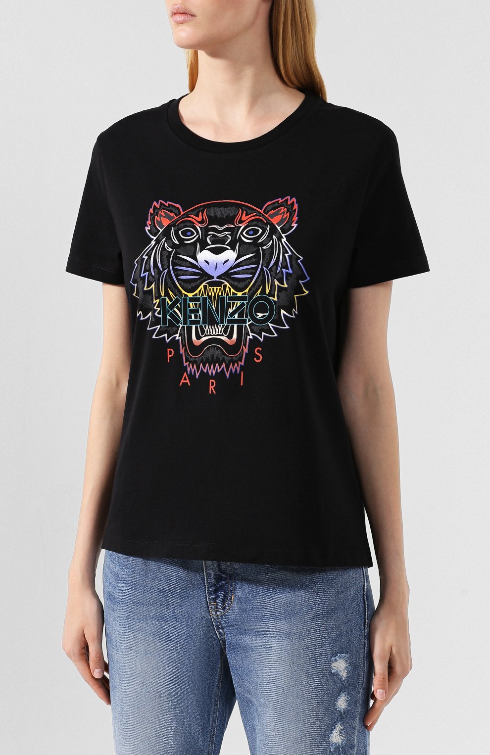 Хлопковая футболка KENZO черного цвета по цене 9950 руб., арт. F962TS8134YE, фото 3 Хлопковая футболка KENZO, арт. F962TS8134YE, фото 3
