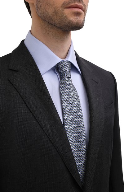 Шелковый галстук ZEGNA синего цвета по цене 23500 руб., арт. Z3E31T/1UM, фото 2 Шелковый галстук ZEGNA, арт. Z3E31T/1UM, фото 2