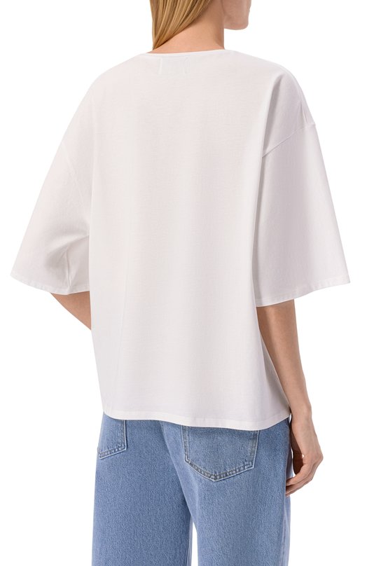 Хлопковая футболка Loulou de Saison 0SIS Белый  0SIS Фото 4