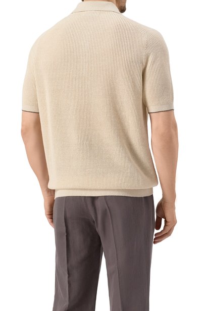 Поло изо льна и хлопка BRUNELLO CUCINELLI, арт. M2L707715, фото 4
