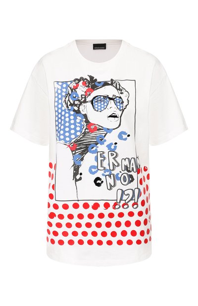 Женская хлопковая футболка ERMANNO ERMANNO SCERVINO, арт. 46T TS13 JC0
