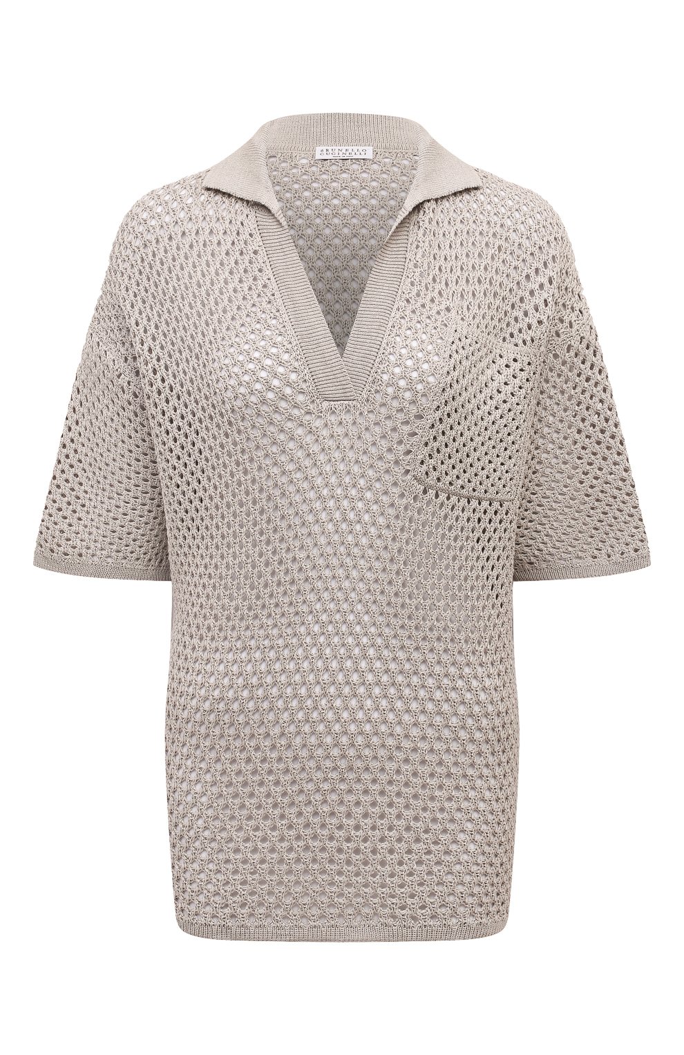 Хлопковой пуловер BRUNELLO CUCINELLI бежевого цвета по цене 160500 руб., арт. M7876B1335, фото 1 Хлопковой пуловер BRUNELLO CUCINELLI, арт. M7876B1335, фото 1