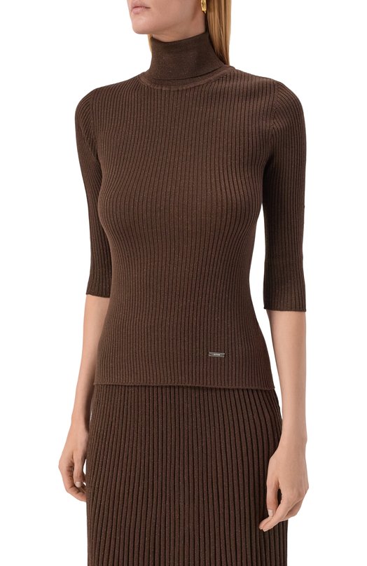 Водолазка из шерсти и вискозы Kiton D5872303 Коричневый  D5872303 Фото 3