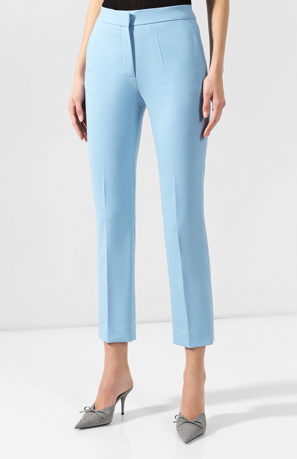Брюки VICTORIA, VICTORIA BECKHAM голубого цвета по цене 29550 руб., арт. 2419WTR000091A, фото 3 Брюки VICTORIA, VICTORIA BECKHAM, арт. 2419WTR000091A, фото 3