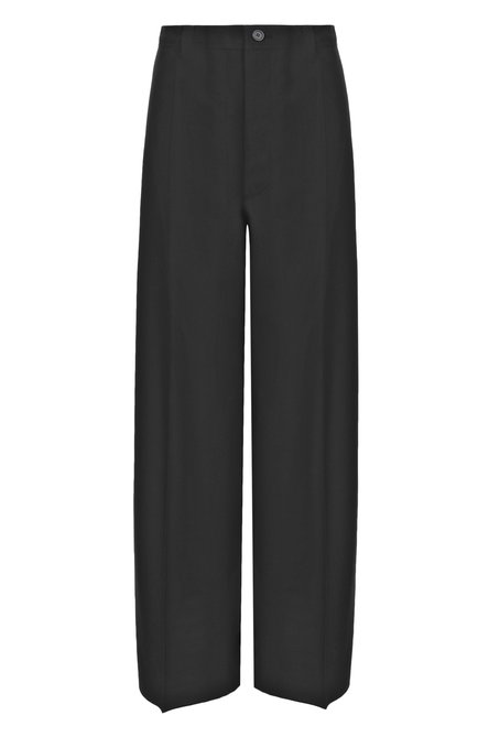 Женские брюки BALENCIAGA черного цвета, арт. 814577/TKT28 | Фото 1 (Драгоценные камни: Проставлено; Материал внешний: Шерсть, Синтетический материал; Длина (брюки, джинсы): Стандартные; Материал сплава: Проставлено)