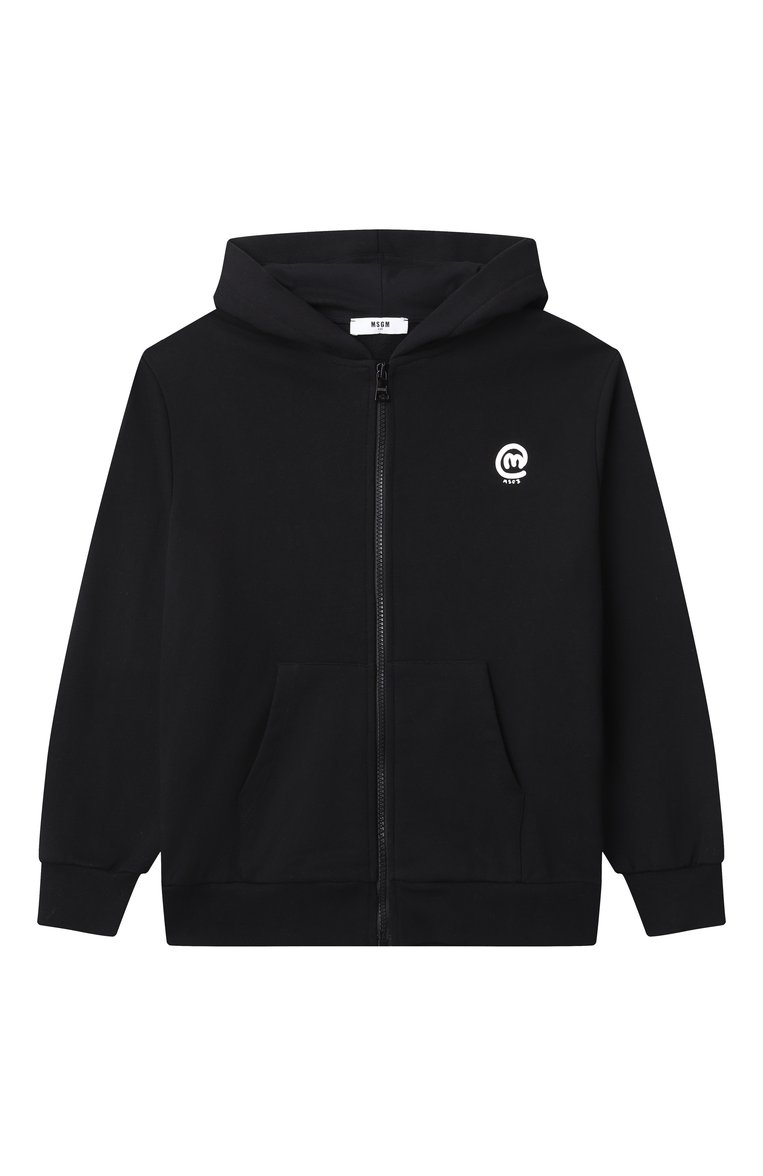 Детский хлопковая толстовка MSGM KIDS черного цвета, арт. S5MSJBZH276 | Фото 1 (Рукава: Длинные; Мальчики Кросс-КТ: Толстовка-спорт, Толстовка-одежда; Материал внешний: Хлопок; Автоматизация ТО: Проставлено; Автоматизация состава: Проставлено; Ростовка одежда: 6 лет | 116 см, 10 - 11 лет | 140 - 146см, 8 лет | 128 см, 12 лет | 152 см, 16 лет | 164 см)