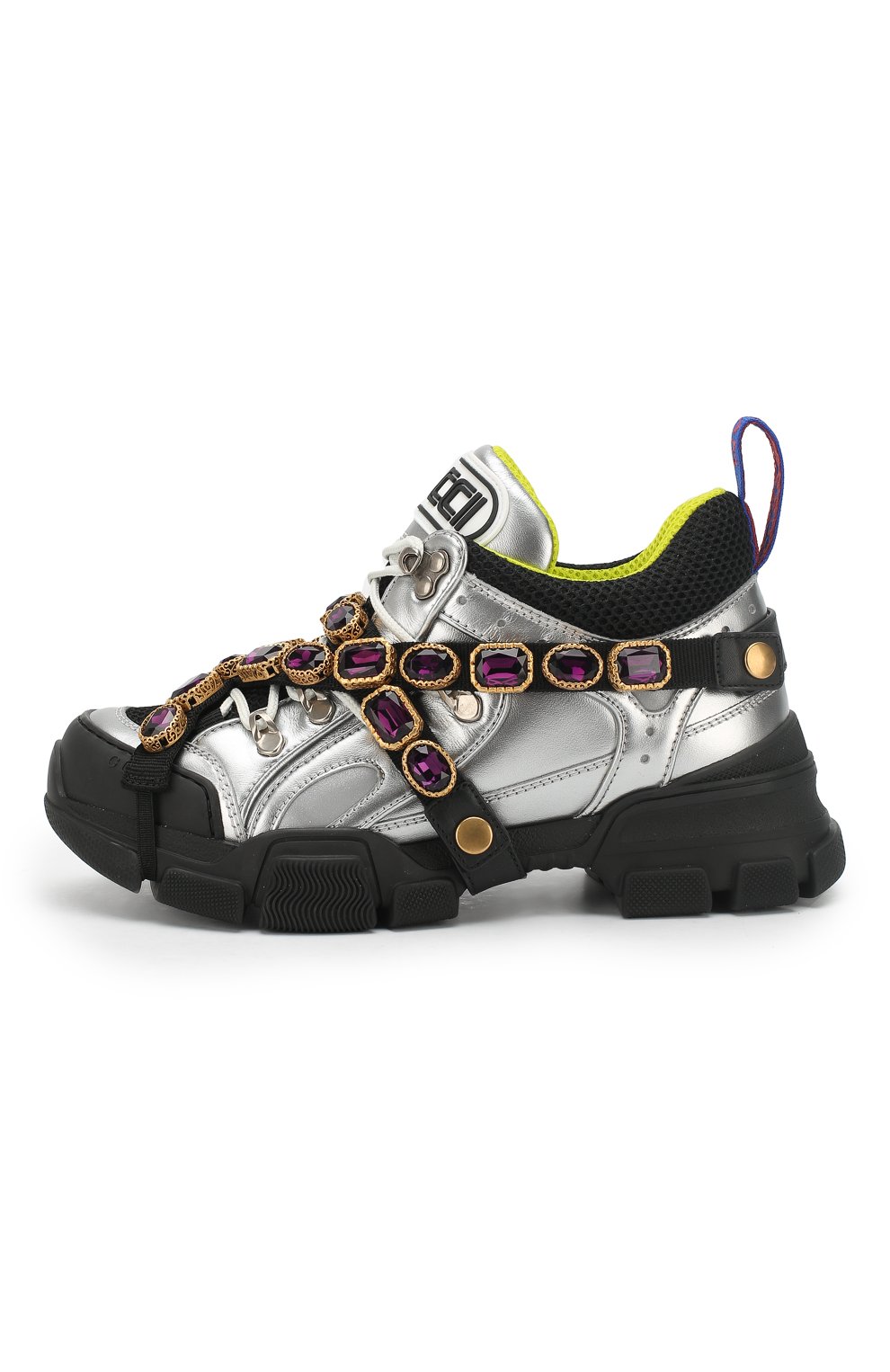 Комбинированные кроссовки flashtrek с отделкой кристаллами GUCCI, арт. 537133/D0RA0, фото 3