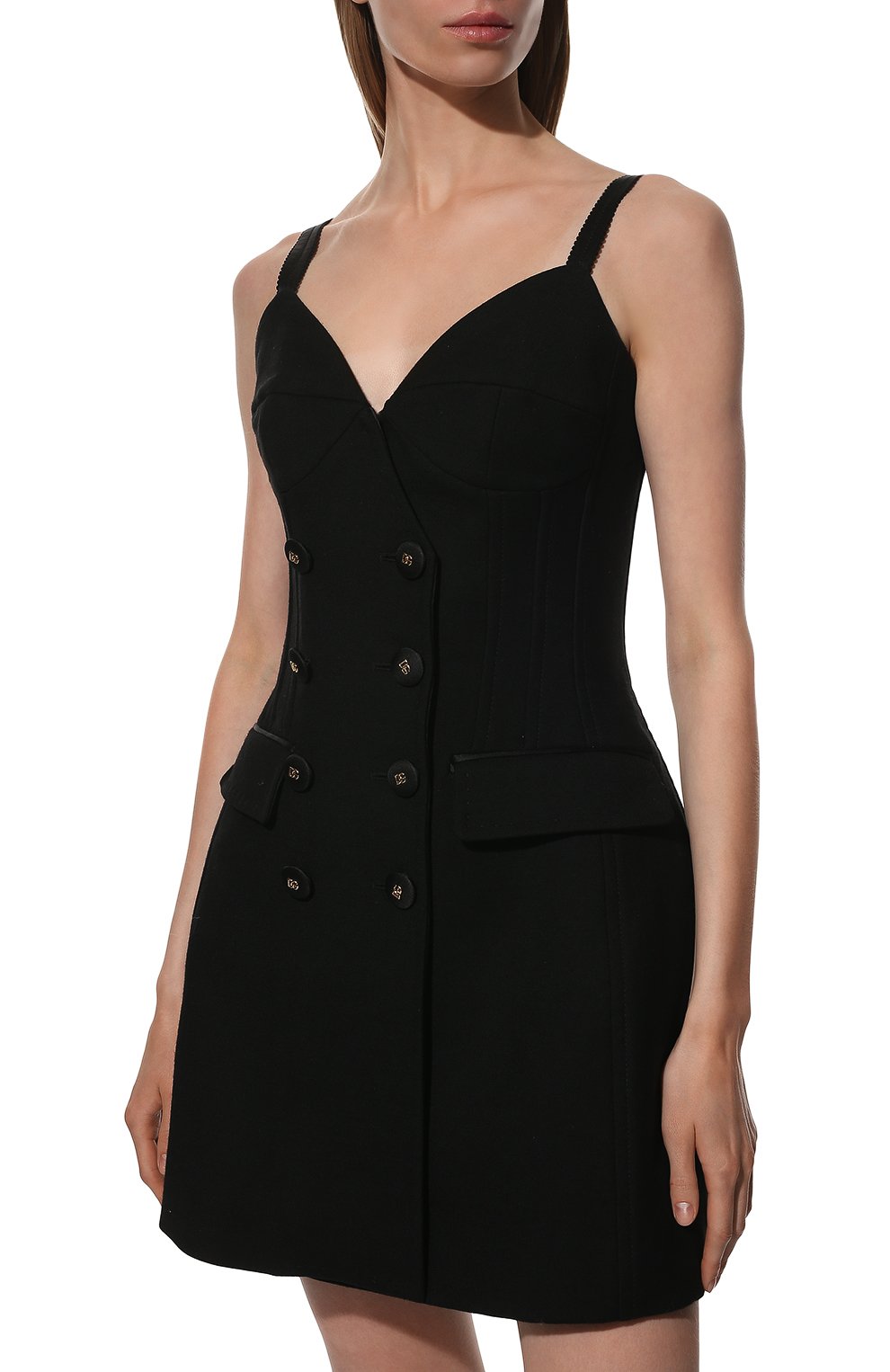 Шерстяное платье DOLCE & GABBANA черного цвета по цене 224500 руб., арт. F6Z4UT/FUCEG, фото 3 Шерстяное платье DOLCE & GABBANA, арт. F6Z4UT/FUCEG, фото 3
