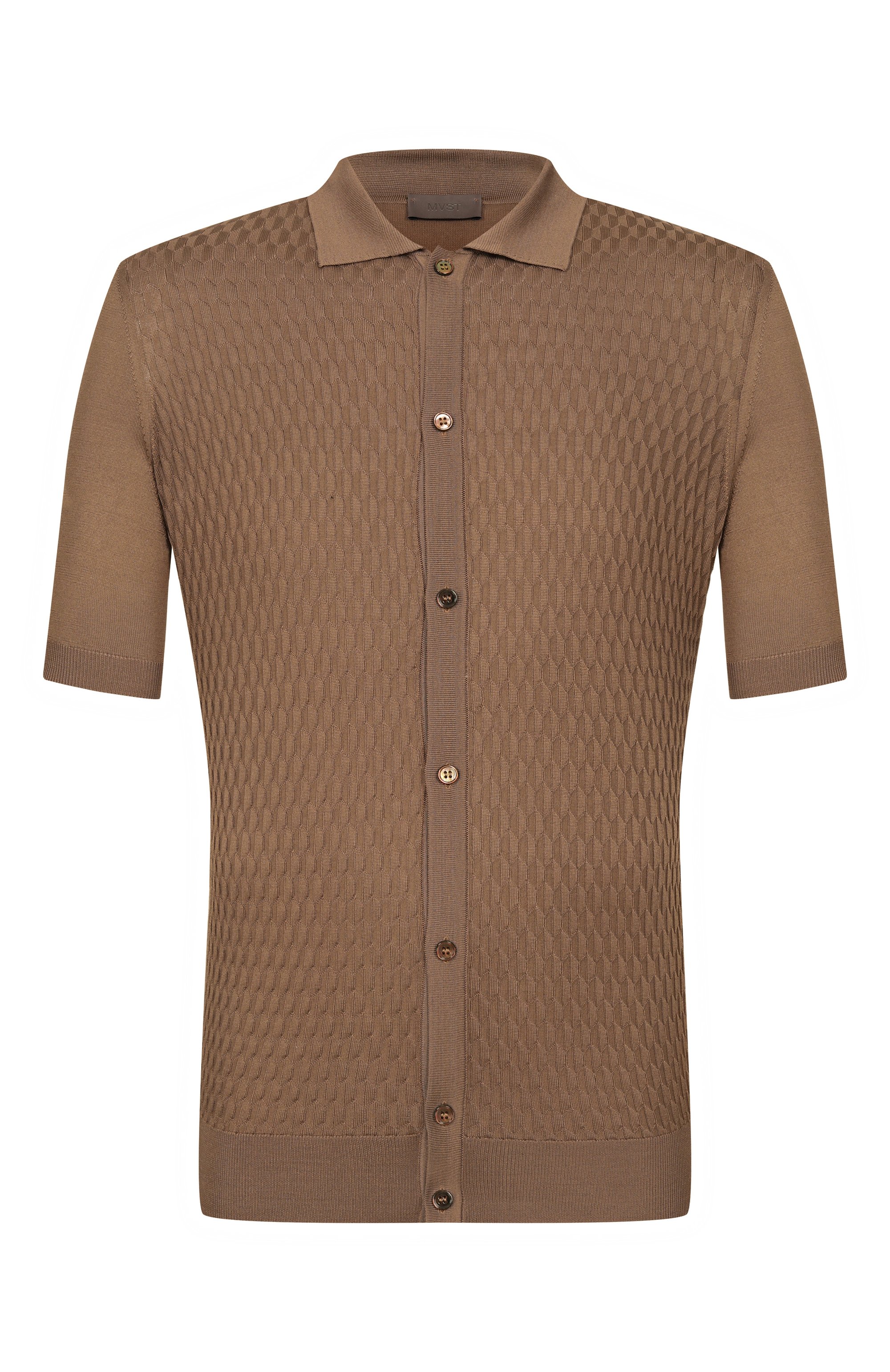 Шелковая рубашка MVST темно-бежевого цвета по цене 119500 руб., арт. M26.CSM.K427/QUEEN-SILK, фото 1 Шелковая рубашка MVST, арт. M26.CSM.K427/QUEEN-SILK, фото 1