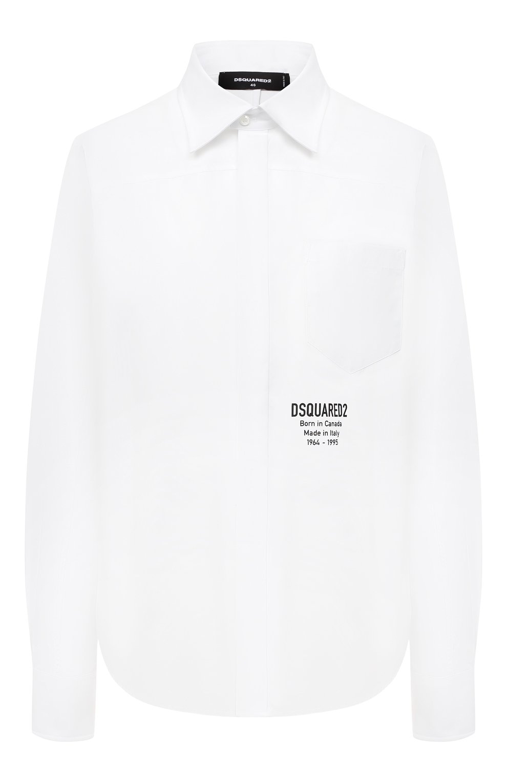 Хлопковая рубашка DSQUARED2 белого цвета по цене 27950 руб., арт. S75DL0733/S36275, фото 1 Хлопковая рубашка DSQUARED2, арт. S75DL0733/S36275, фото 1
