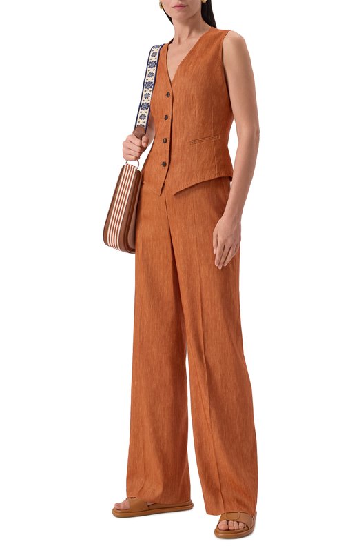 Кожаные шлепанцы Santoni WHXG71409G0MTKED Коричневый  WHXG71409G0MTKED Фото 2