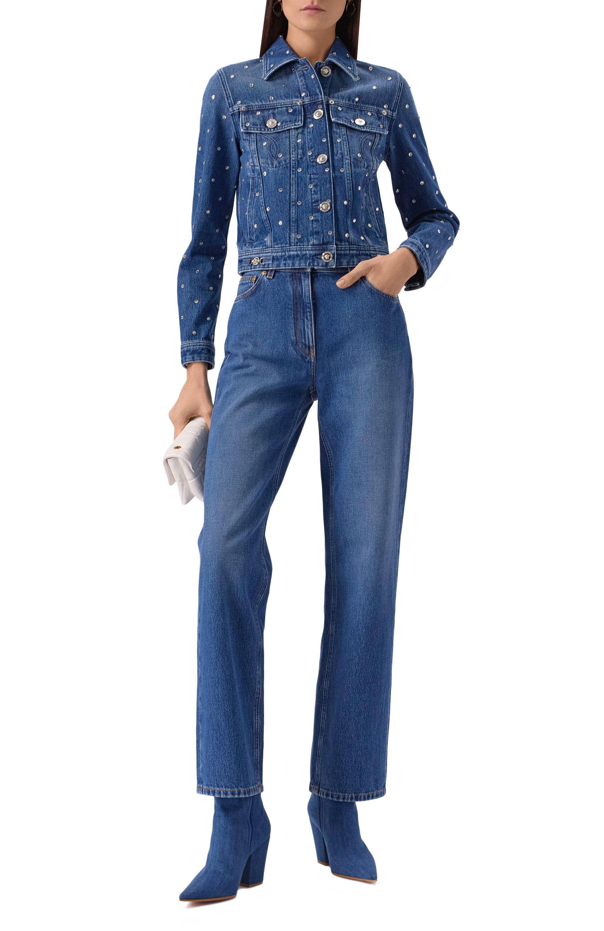 Текстильные ботильоны keinna 85 GIANVITO ROSSI, арт. G72966.85RIC.DEMMIDB, фото 2