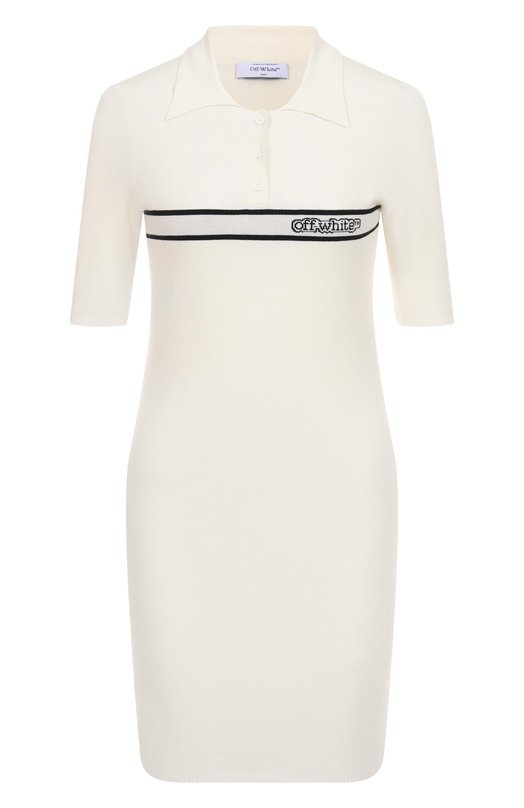 Платье из вискозы Off-White 0WHI12AS25KNI0010A10 Кремовый 0WHI12AS25KNI0010A10