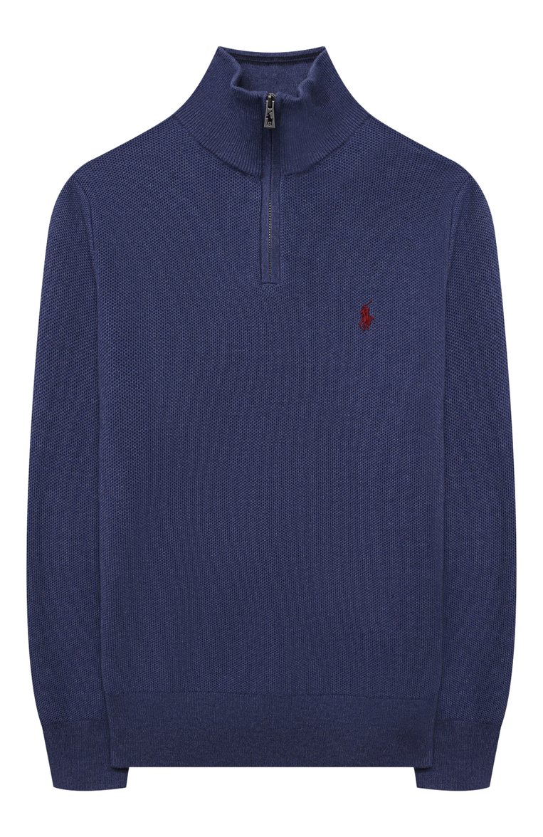 Детский хлопковый свитер POLO RALPH LAUREN синего цвета, арт. 323850965 | Фото 1 (Материал внешний: Хлопок; Рукава: Длинные; Мальчики Кросс-КТ: Свитер-одежда; Ростовка одежда: 13 - 15 лет | 158 см, 10 - 11 лет | 140 - 146см, 9 лет | 134 см, 16 лет | 164 см)
