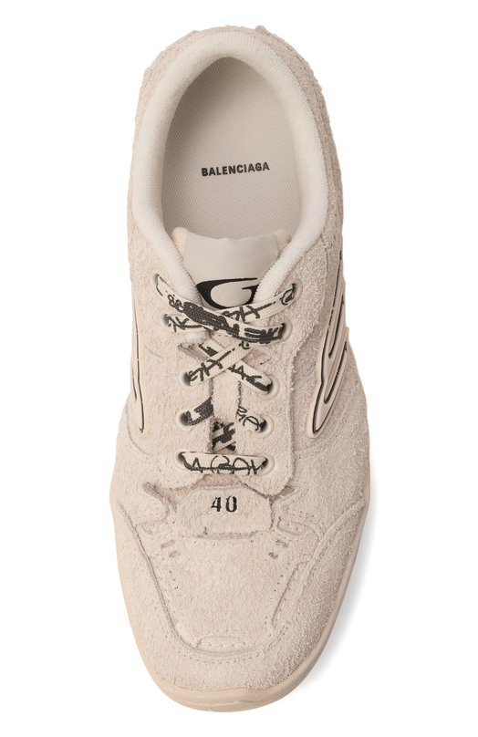 Замшевые кеды Hamptons Platform Balenciaga 856420/WHMPS Бежевый  856420/WHMPS Фото 6