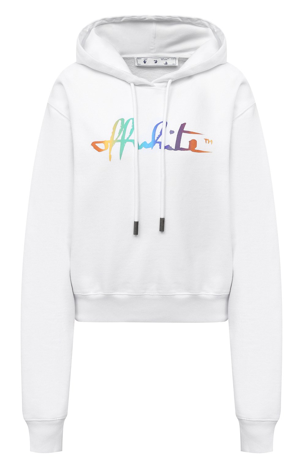 Хлопковое худи OFF-WHITE белого цвета по цене 62200 руб., арт. 0WBB016F20JER0010184, фото 1 Хлопковое худи OFF-WHITE, арт. 0WBB016F20JER0010184, фото 1