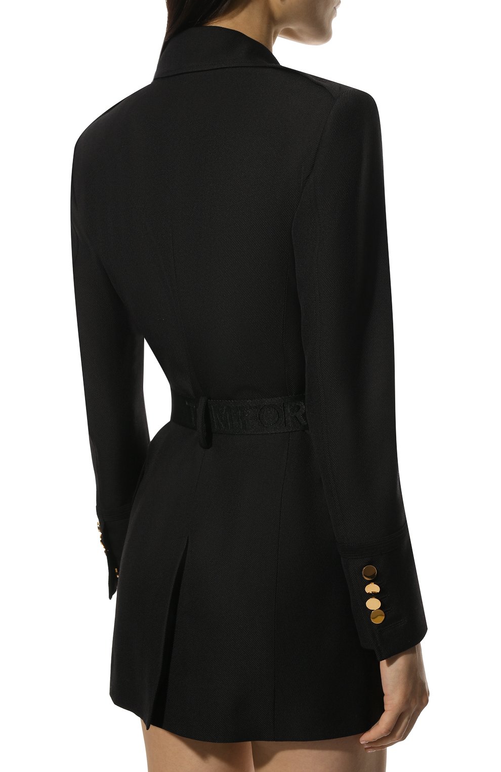 Платье из шерсти и вискозы TOM FORD черного цвета по цене 397500 руб., арт. GI2848-FAX884, фото 4 Платье из шерсти и вискозы TOM FORD, арт. GI2848-FAX884, фото 4