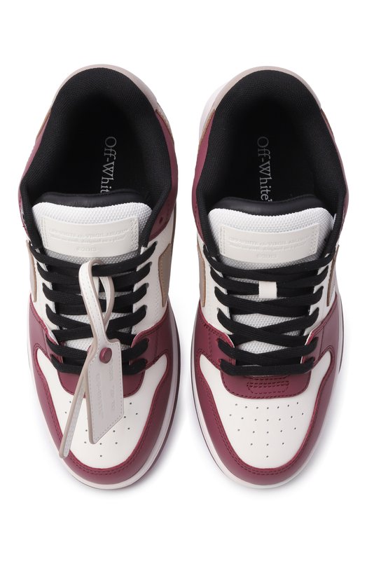 Кожаные кеды Out of Office Off-White 0WIA259F25LEA003 Бордовый  0WIA259F25LEA003 Фото 6