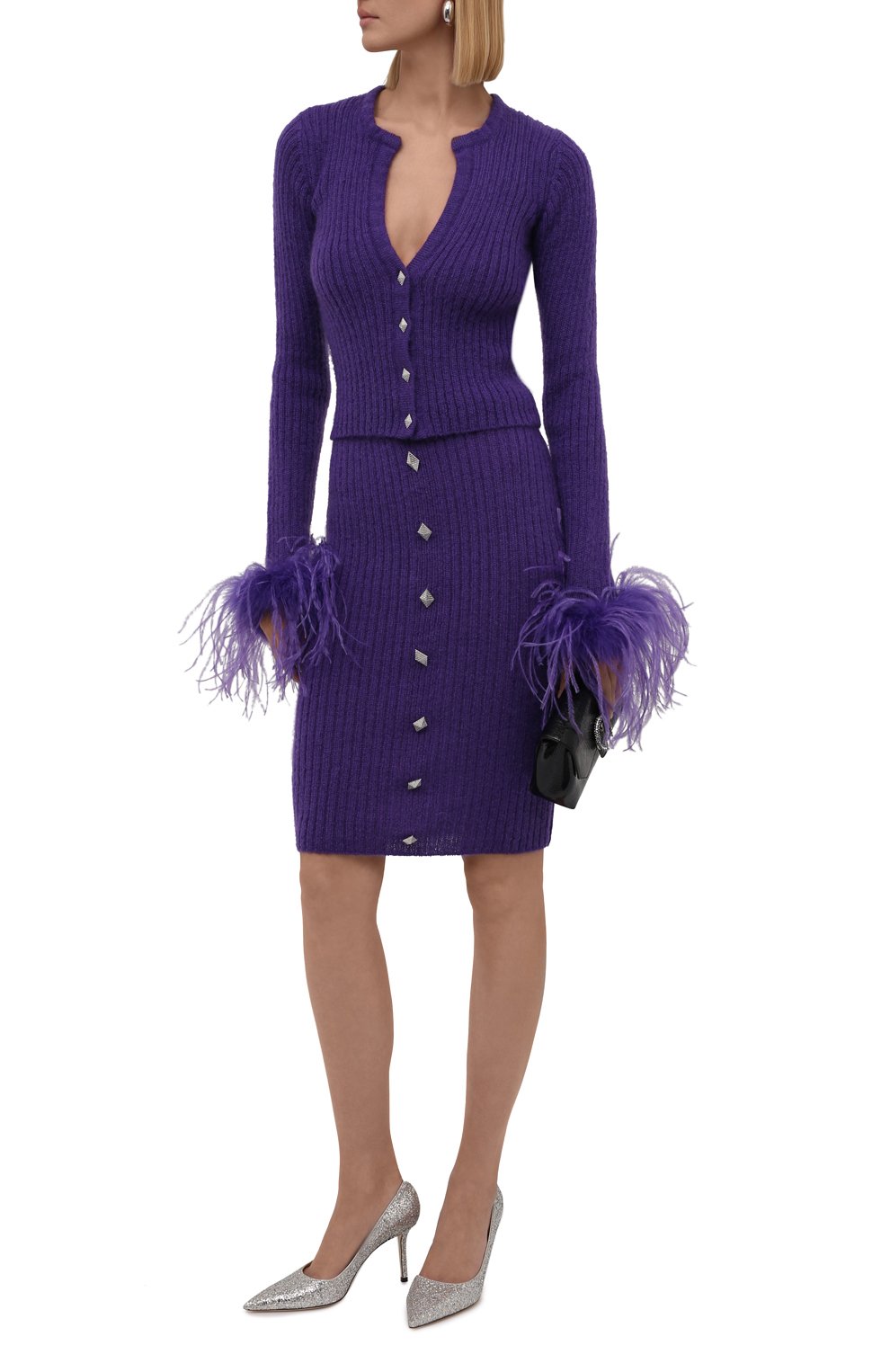 Кардиган с отделкой перьями GIUSEPPE DI MORABITO, арт. FW21116KN-156, фото 2