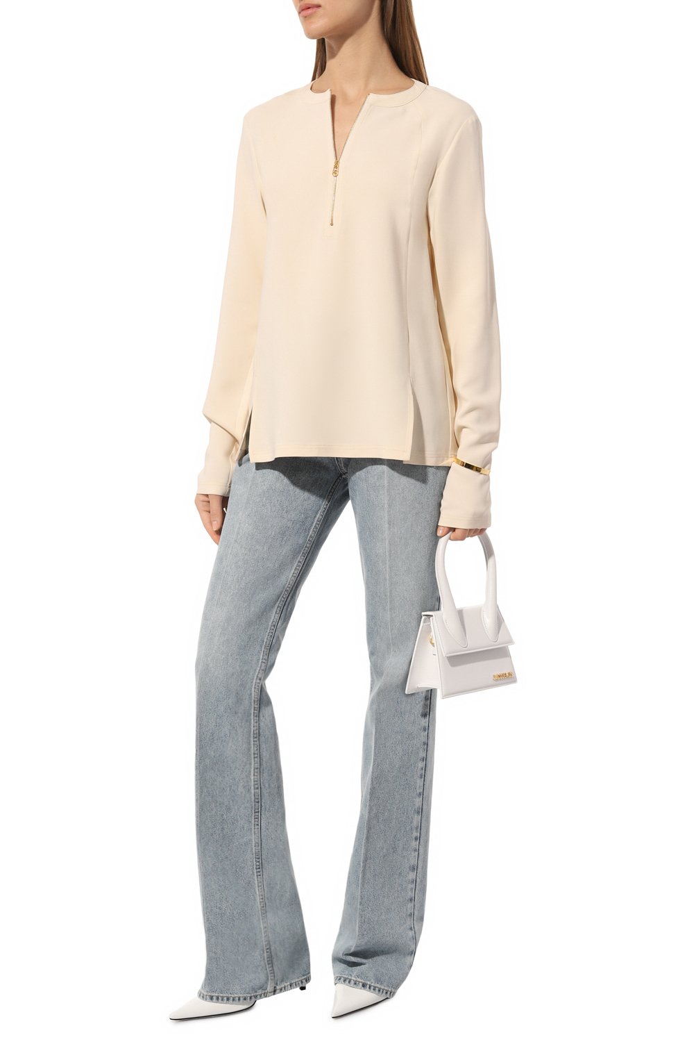 Блузка из вискозы STELLA MCCARTNEY кремового цвета по цене 76300 руб., арт. 6T0147/3DU300, фото 2 Блузка из вискозы STELLA MCCARTNEY, арт. 6T0147/3DU300, фото 2