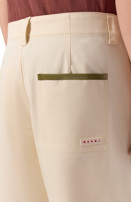 Хлопковые шорты Marni PUMU0331QX/UTC567 Кремовый  PUMU0331QX/UTC567 Фото 5