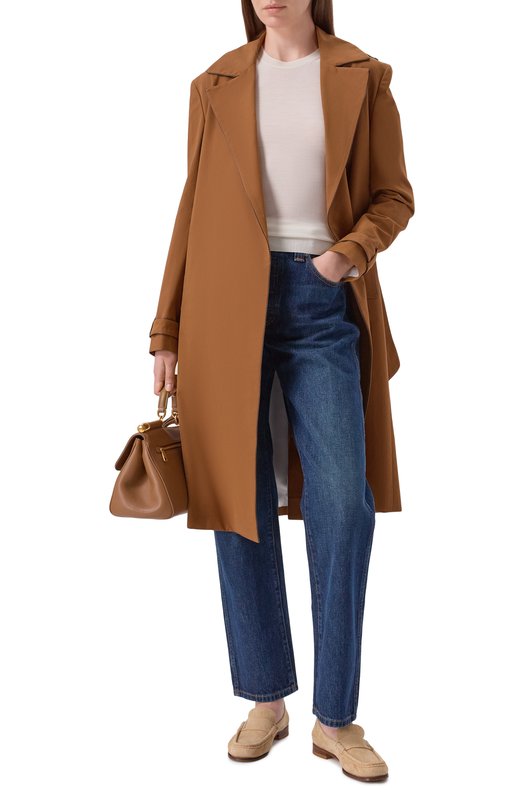 Хлопковый тренч Kiton D61613K0993G Коричневый  D61613K0993G Фото 2