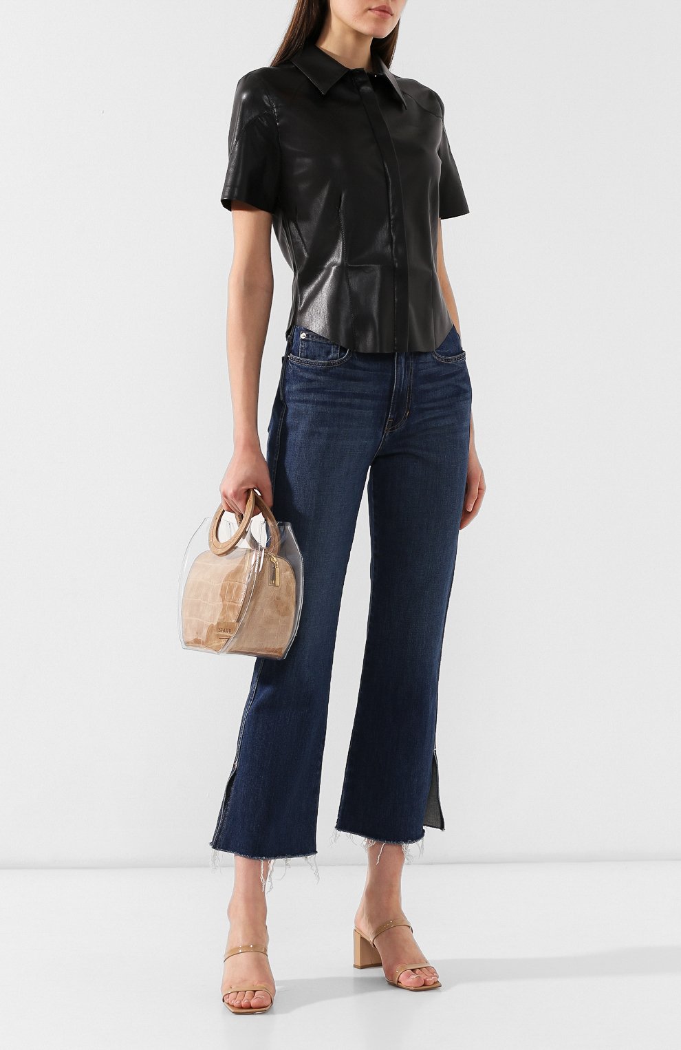 Блузка NANUSHKA, арт. CLARE_BLACK_VEGAN LEATHER, фото 2