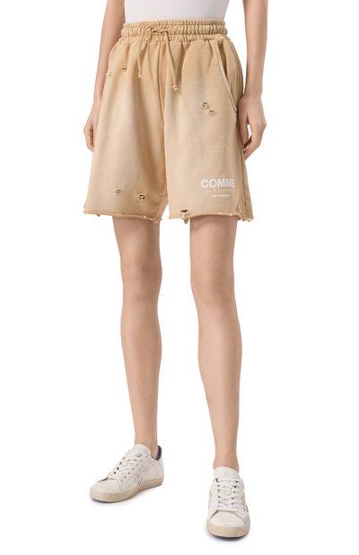 Хлопковые шорты COMME DES FUCKDOWN бежевого цвета по цене 14050 руб., арт. CFABW01238, фото 3 Хлопковые шорты COMME DES FUCKDOWN, арт. CFABW01238, фото 3