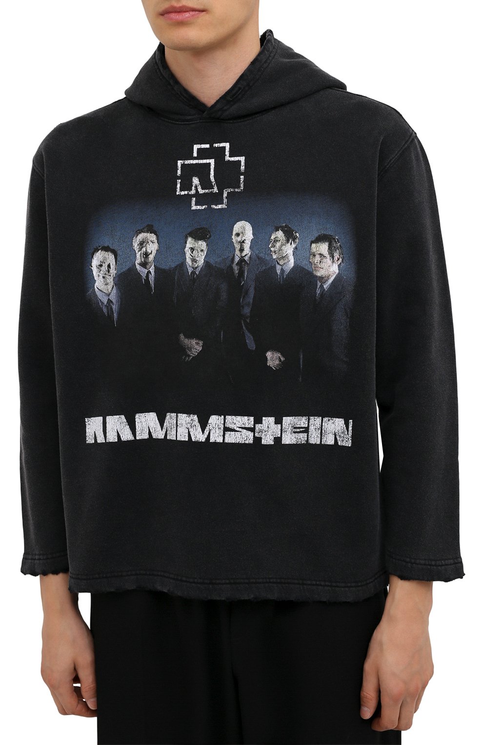 Мужского хлопковое худи balenciaga x rammstein BALENCIAGA черного цвета, арт. 670946/TLV53 | Фото 3 (Стили: Панк; Принт: С принтом; Мужское Кросс-КТ: Худи-одежда; Материал внешний: Хлопок)