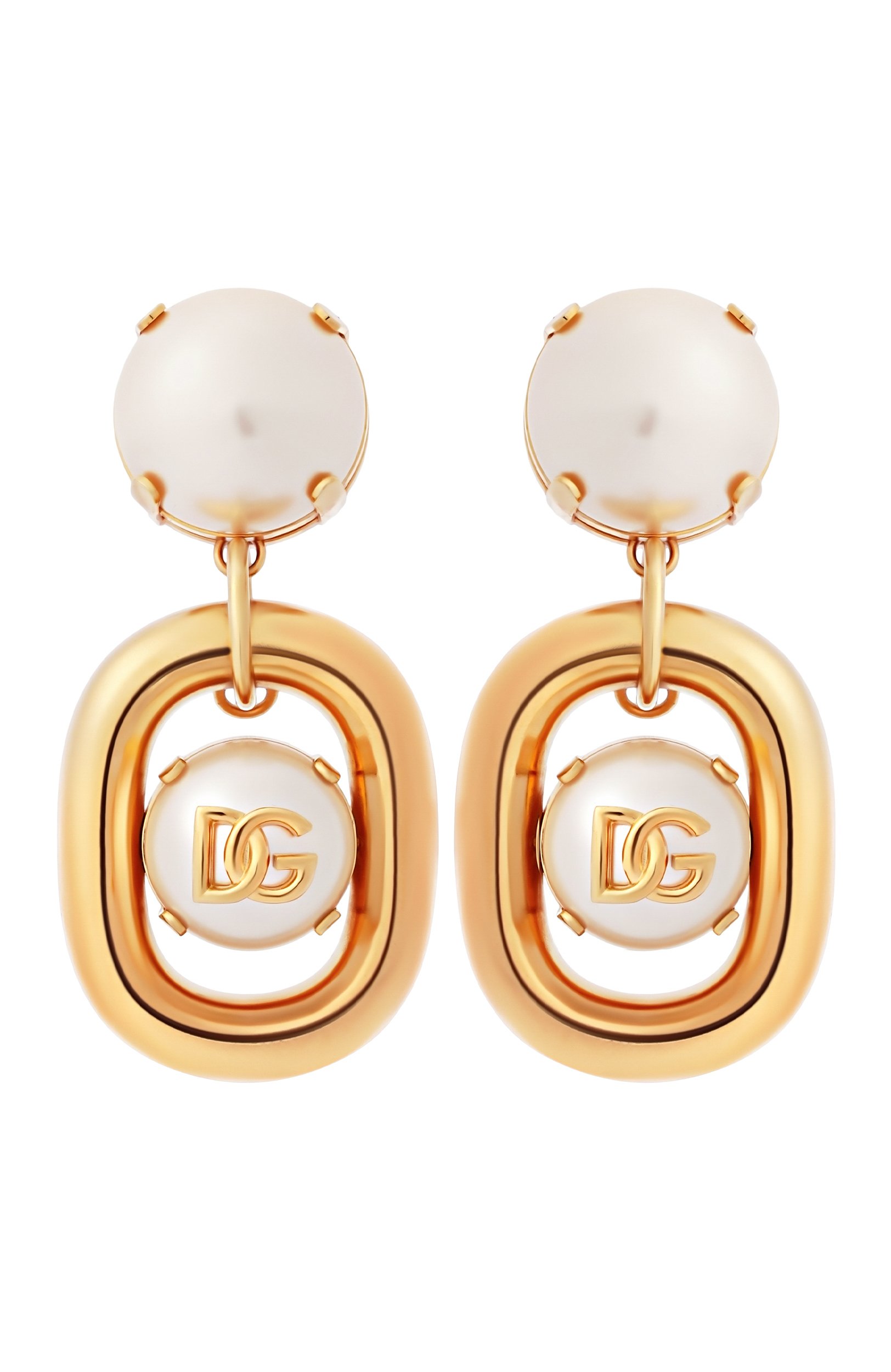 Серьги DOLCE & GABBANA белого цвета по цене 183000 руб., арт. WER2E2/W1111, фото 1 Серьги DOLCE & GABBANA, арт. WER2E2/W1111, фото 1
