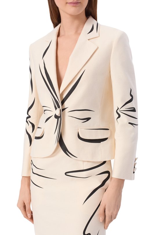 Хлопковый жакет Moschino A0501/0422 Кремовый  A0501/0422 Фото 3