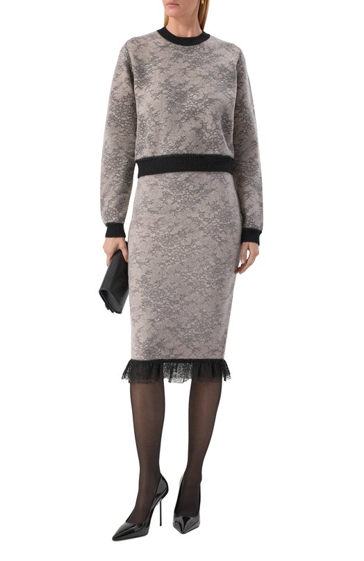 Шерстяной пуловер Nina Ricci 25AMPU009/ML0584 Серый  25AMPU009/ML0584 Фото 2