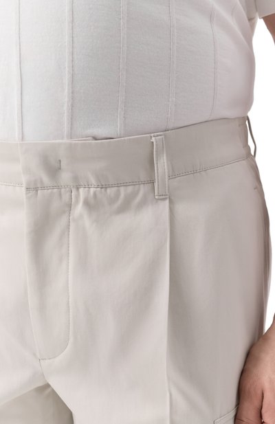 Хлопковые шорты CORTIGIANI светло-серого цвета по цене 94150 руб., арт. 2A3663, фото 5 Хлопковые шорты CORTIGIANI, арт. 2A3663, фото 5