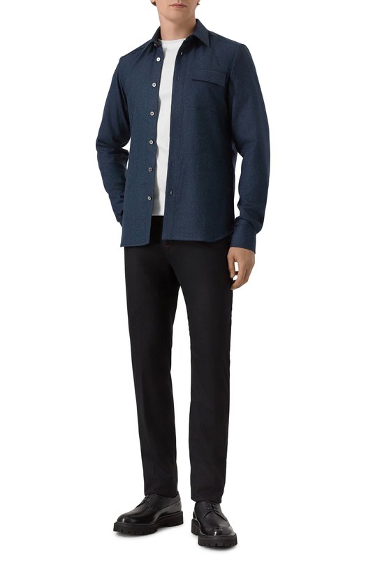 Шерстяные брюки Kiton UPNJSK0124G08 Чёрный  UPNJSK0124G08 Фото 2