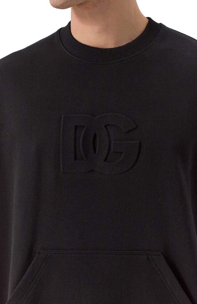 Мужская хлопковая футболка DOLCE & GABBANA черного цвета, арт. G9BNCZ/G702S | Фото 5 (Материал внешний: Хлопок; Рукава: Короткие; Длина (для топов): Стандартные; Принт: Без принта; Стили: Спорт-шик; Мужское Кросс-КТ: Футболка-одежда; Кросс-КТ: Джерси; Автоматизация ТО: Проставлено; Размерность: Идёт в размер; Автоматизация состава: Проставлено; Детали: Без декора)
