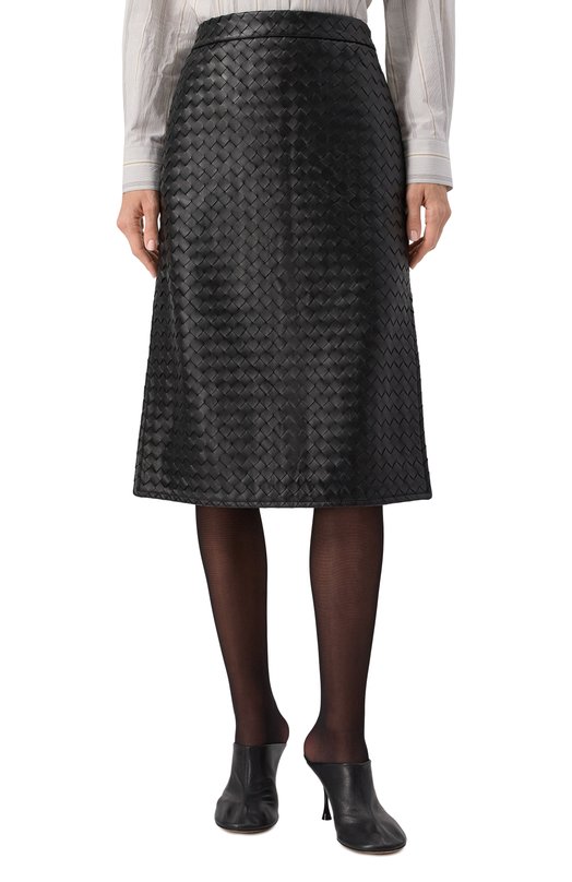 Кожаная юбка Bottega Veneta 826521/V2JG0 Чёрный  826521/V2JG0 Фото 3