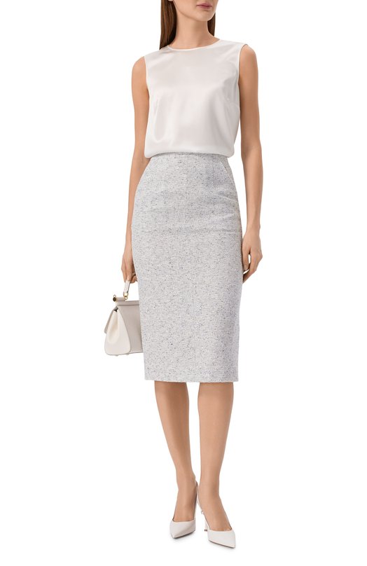 Юбка с отделкой пайетками Kiton D60208K0941G Серый  D60208K0941G Фото 2