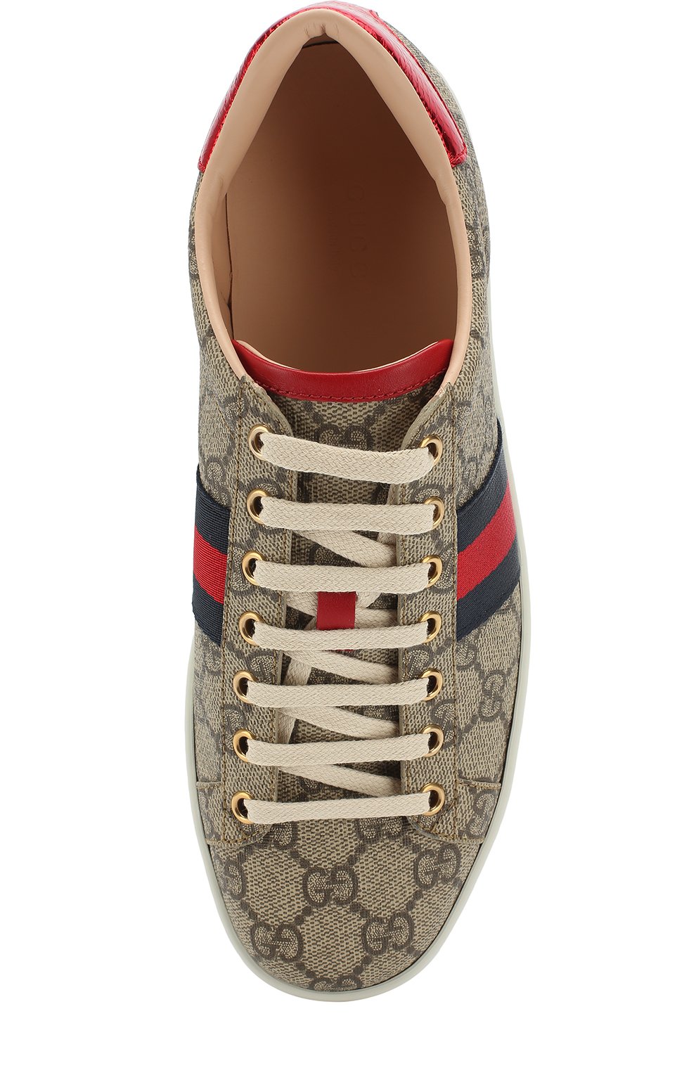 Текстильные кеды ace gg supreme на шнуровке GUCCI светло-коричневого цвета по цене 84960 руб., арт. 499410/K2LH0, фото 5 Текстильные кеды ace gg supreme на шнуровке GUCCI, арт. 499410/K2LH0, фото 5