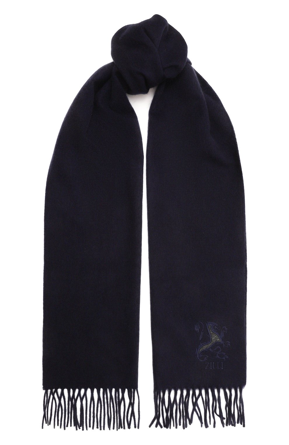 Шарф с отделкой из кожи крокодила ZILLI темно-синего цвета по цене 107000 руб., арт. SWF001M0310VBLE00N002/P0R, фото 1 Шарф с отделкой из кожи крокодила ZILLI, арт. SWF001M0310VBLE00N002/P0R, фото 1