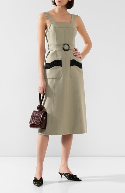 Платье с поясом JM STUDIO зеленого цвета по цене 30970 руб., арт. FW192007, фото 2 Платье с поясом JM STUDIO, арт. FW192007, фото 2
