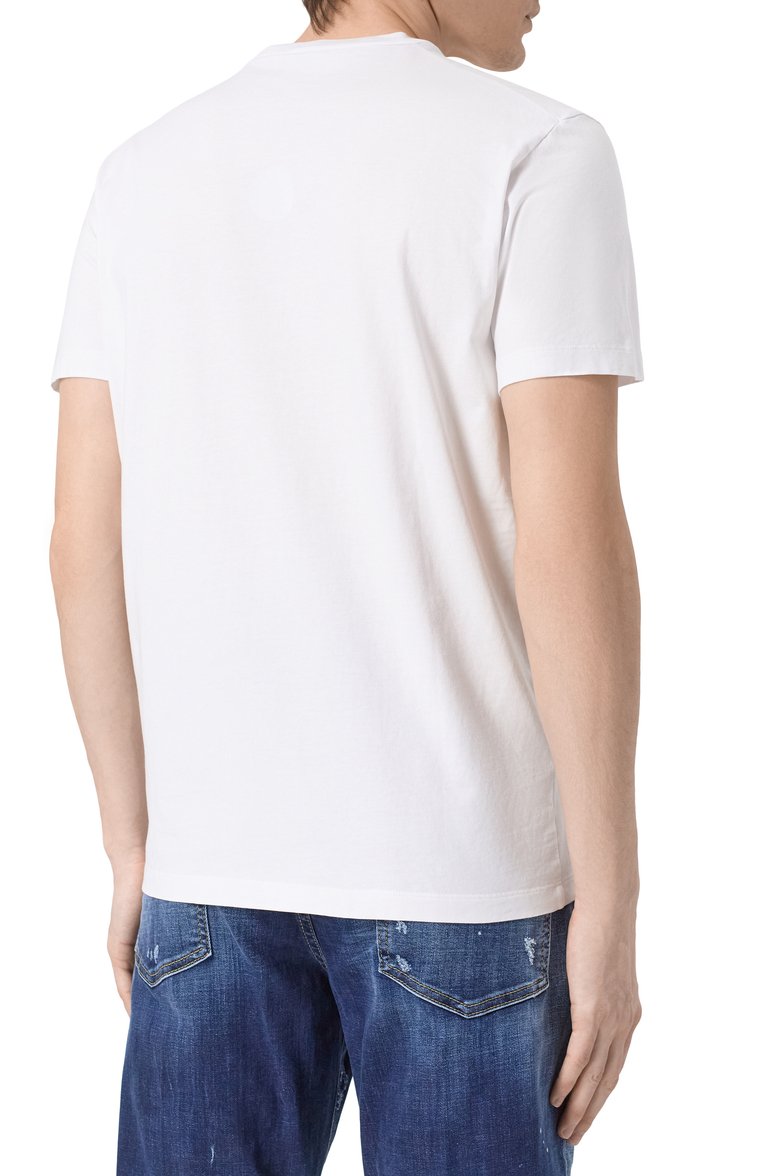 Мужская хлопковая футболка DSQUARED2 белого цвета, арт. S74GD1394/D20020 | Фото 4 (Длина (для топов): Стандартные; Рукава: Короткие; Принт: С принтом; Стили: Кэжуэл; Материал внешний: Хлопок; Мужское Кросс-КТ: Футболка-одежда; Кросс-КТ: Джерси)