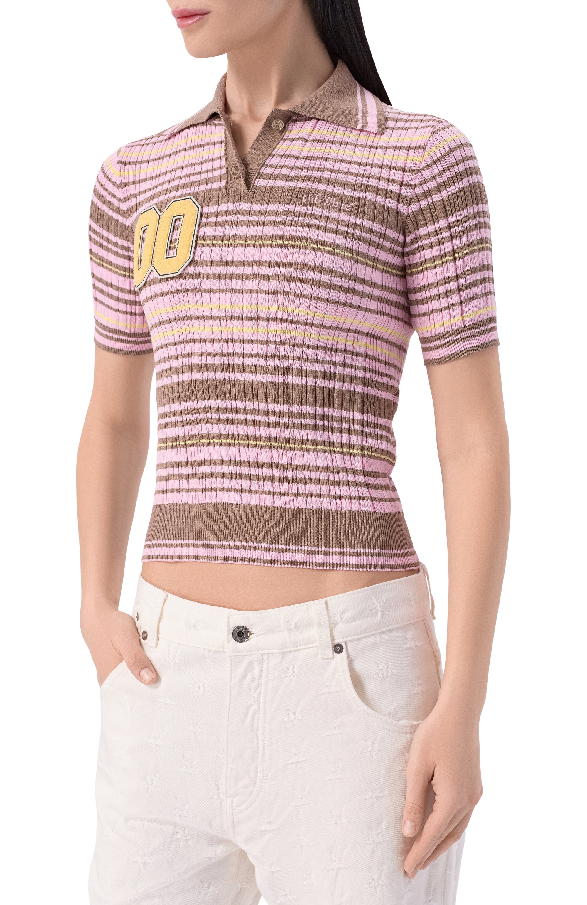 Хлопковое поло OFF-WHITE, арт. 0WHV008S26KNI001, фото 3