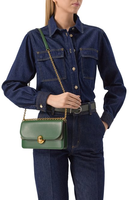 Женская сумка furla sfera small FURLA зеленого цвета, арт. WB01515/BX0428 | Фото 2 (Драгоценные камни: Проставлено; Ремень/цепочка: На ремешке; Размер: small; Материал: Натуральная кожа; Материал сплава: Проставл�ено)