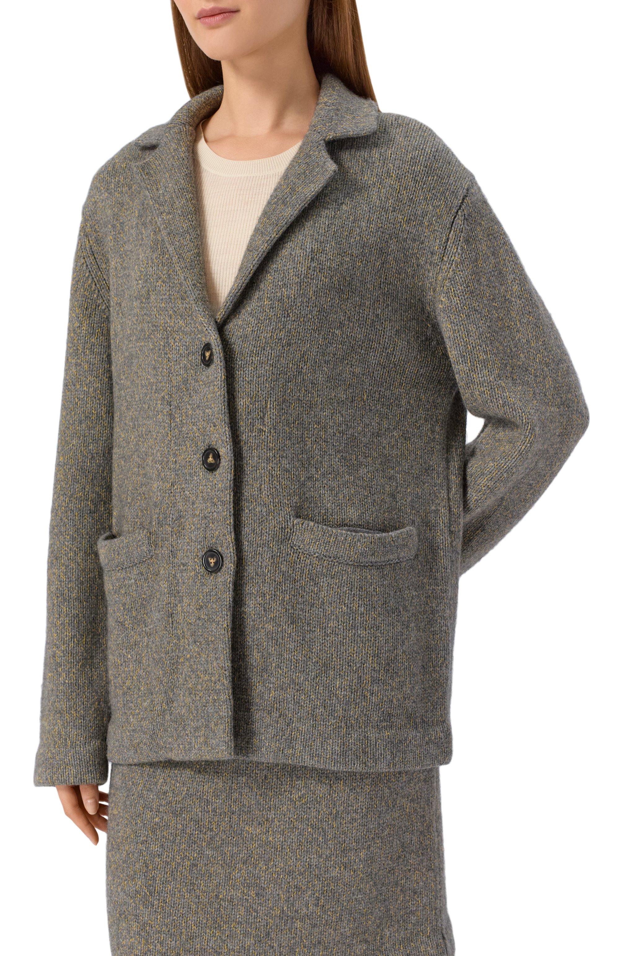 Жакет из шерсти и хлопка 12 STOREEZ серого цвета по цене 45000 руб., арт. 127815, фото 3 Жакет из шерсти и хлопка 12 STOREEZ, арт. 127815, фото 3