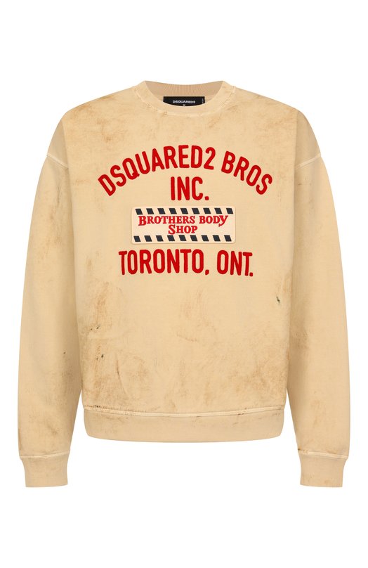 Хлопковый свитшот Dsquared2 S74GU0900/S25030 Бежевый S74GU0900/S25030