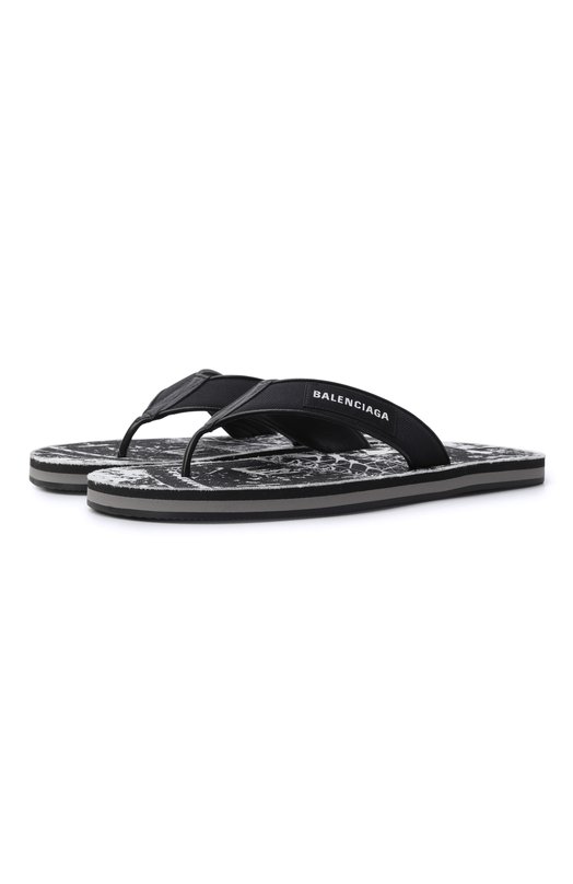 Текстильные шлепанцы Sunset Balenciaga 841422/W14S2 Чёрный 841422/W14S2
