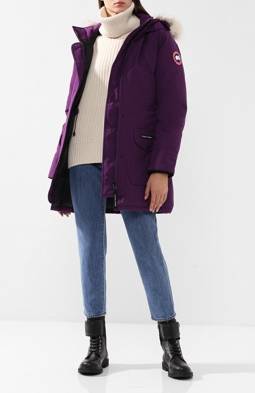Приталенный пуховик trillium с капюшоном и меховой отделкой CANADA GOOSE, арт. 6550L, фото 2