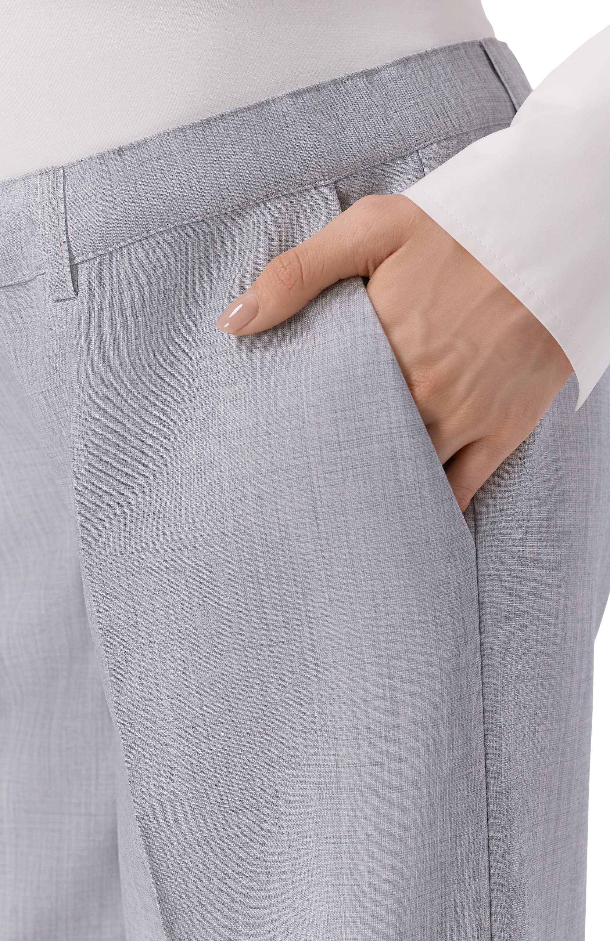 Брюки PIETRO BRUNELLI серого цвета по цене 18600 руб., арт. PN0251/PL0492, фото 5 Брюки PIETRO BRUNELLI, арт. PN0251/PL0492, фото 5