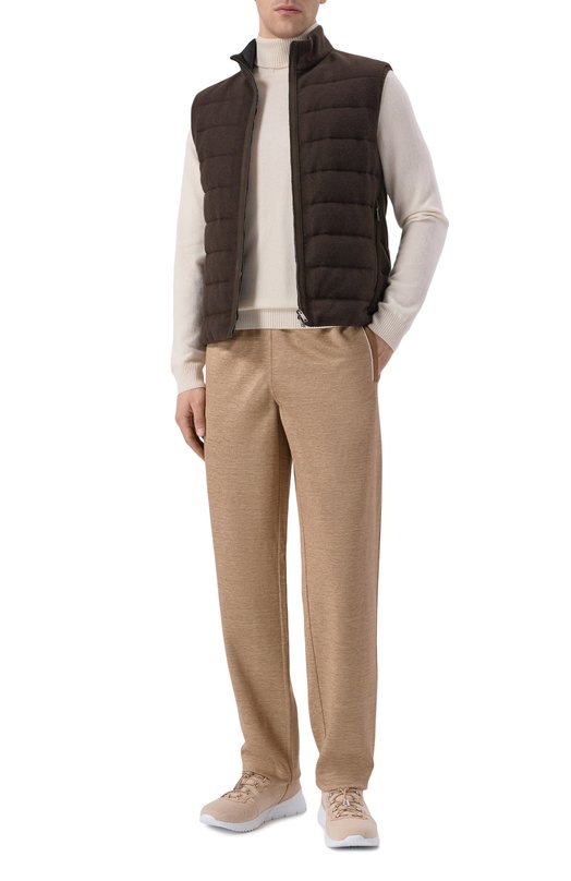 Брюки из шелка и льна Stefano Ricci K919052P3D/T26103 Коричневый  K919052P3D/T26103 Фото 2