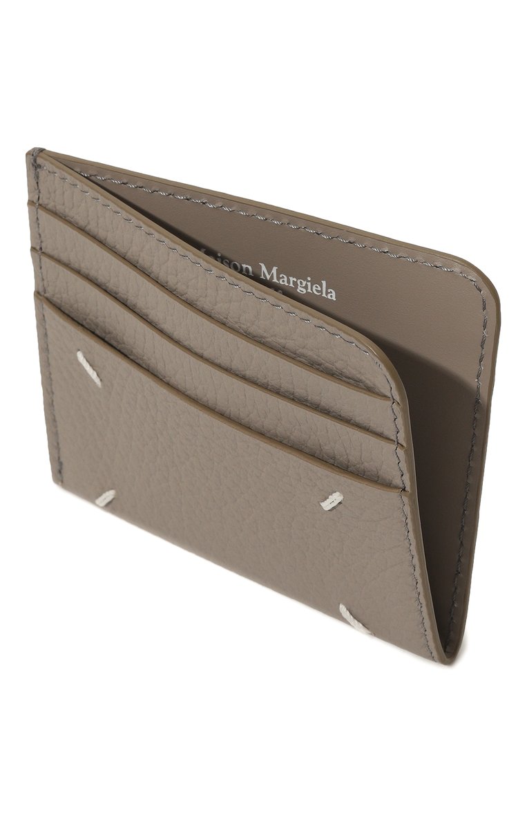 Мужской кожаный футляр для кредитных карт MAISON MARGIELA серого цвета, арт. SA3VX0011/P4746 | Фото 3 (Материал: Натуральная кожа; Материал сплава: Проставлено; Нос: Не проставлено)
